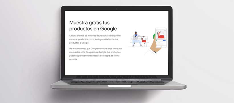 Google Shopping pantalla de inicio: Muestra tus productos gratis
