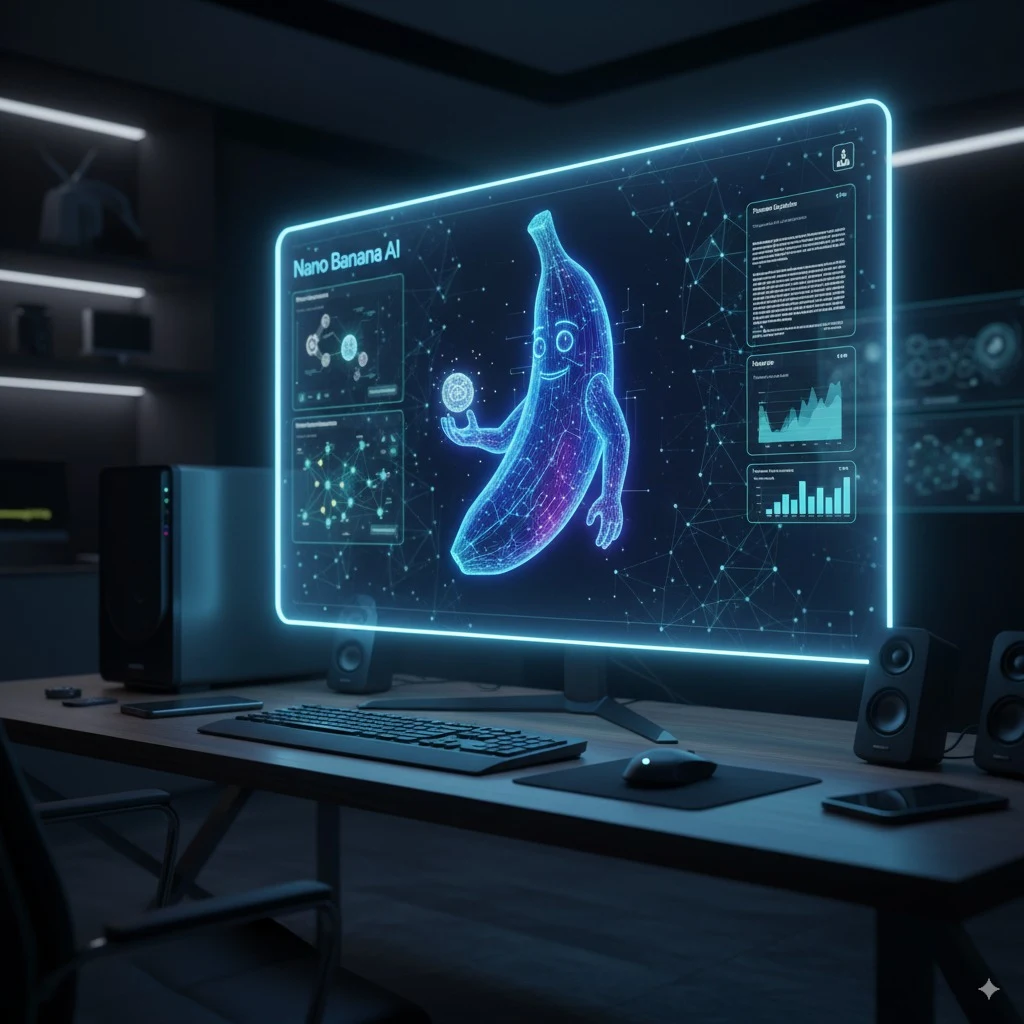 Google Gemini Nano Banana in search engine in a PC desktop